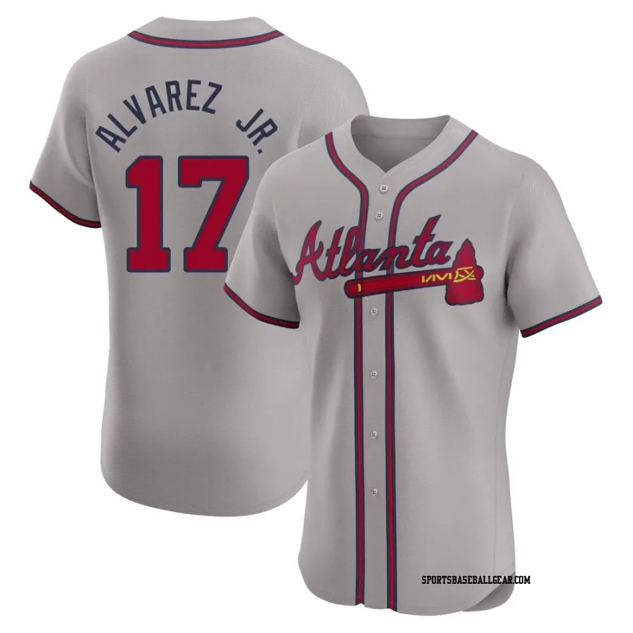 Nacho Alvarez Jr. Men's Atlanta Braves Gray Elite Road Jersey