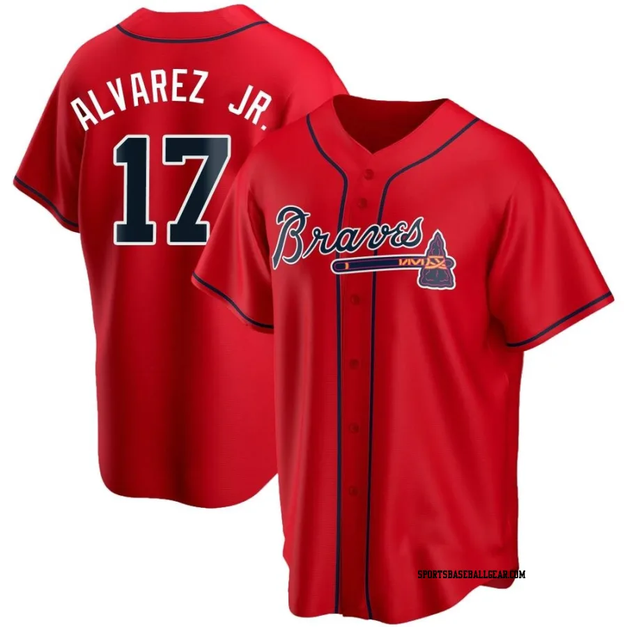 Nacho Alvarez Jr. Men's Atlanta Braves Red Replica Alternate Jersey