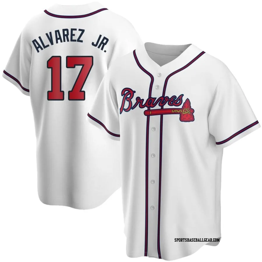 Nacho Alvarez Jr. Men's Atlanta Braves White Replica Home Jersey