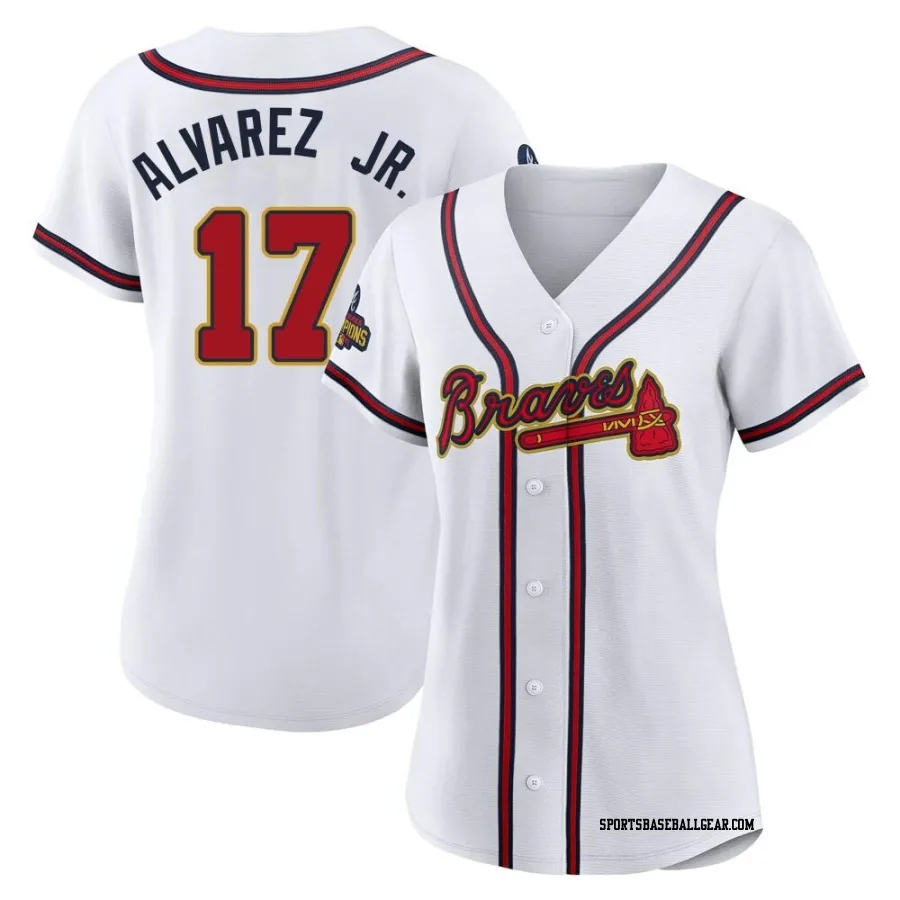 Nacho Alvarez Jr. Women's Atlanta Braves Gold Authentic White 2022 Program Jersey