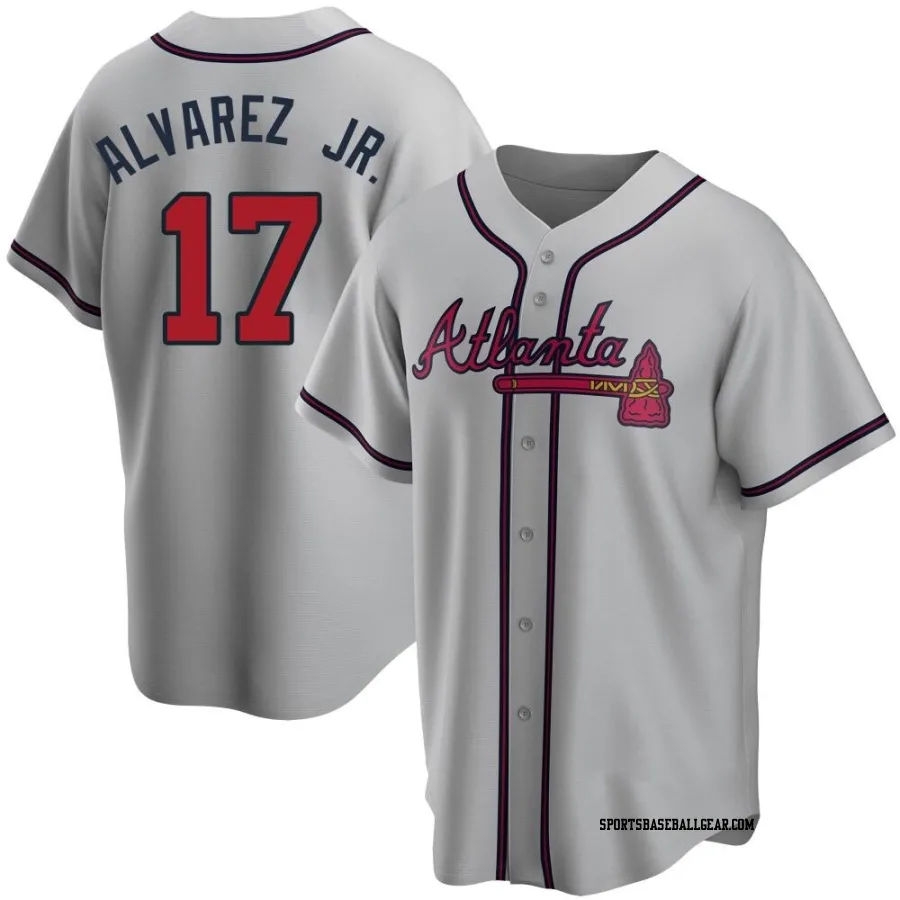 Nacho Alvarez Jr. Youth Atlanta Braves Gray Replica Road Jersey