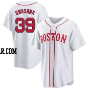 Naoyuki Uwasawa Men's Boston Red Sox White Replica 2021 Patriots' Day Jersey