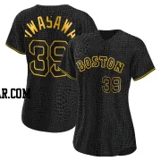 Naoyuki Uwasawa Women's Boston Red Sox Black Authentic Snake Skin City Jersey