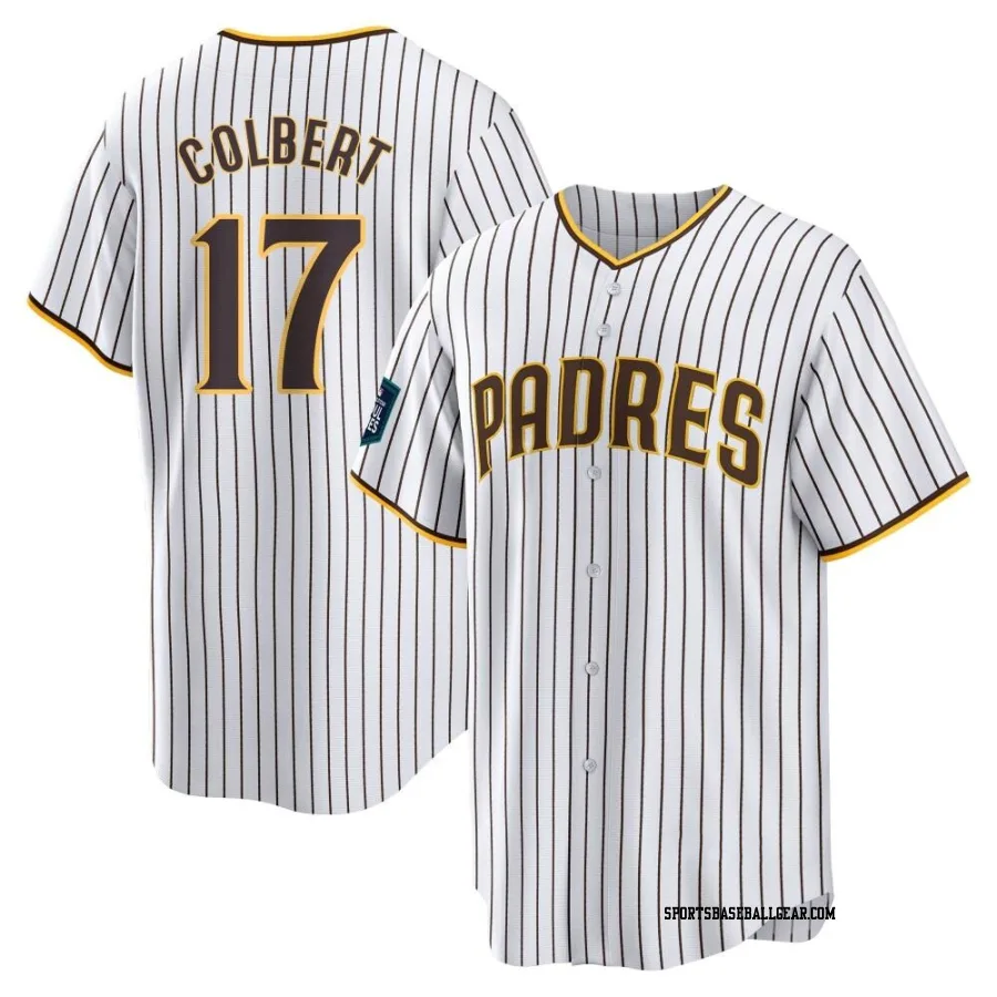 Nate Colbert Men's San Diego Padres White Replica 2024 World Tour Seoul Series Home Jersey