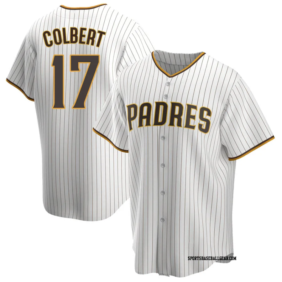 Nate Colbert Men's San Diego Padres White/Brown Replica Home Jersey