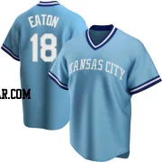 Nate Eaton Men's Kansas City Royals Light Blue Replica Road Cooperstown Collection Jersey