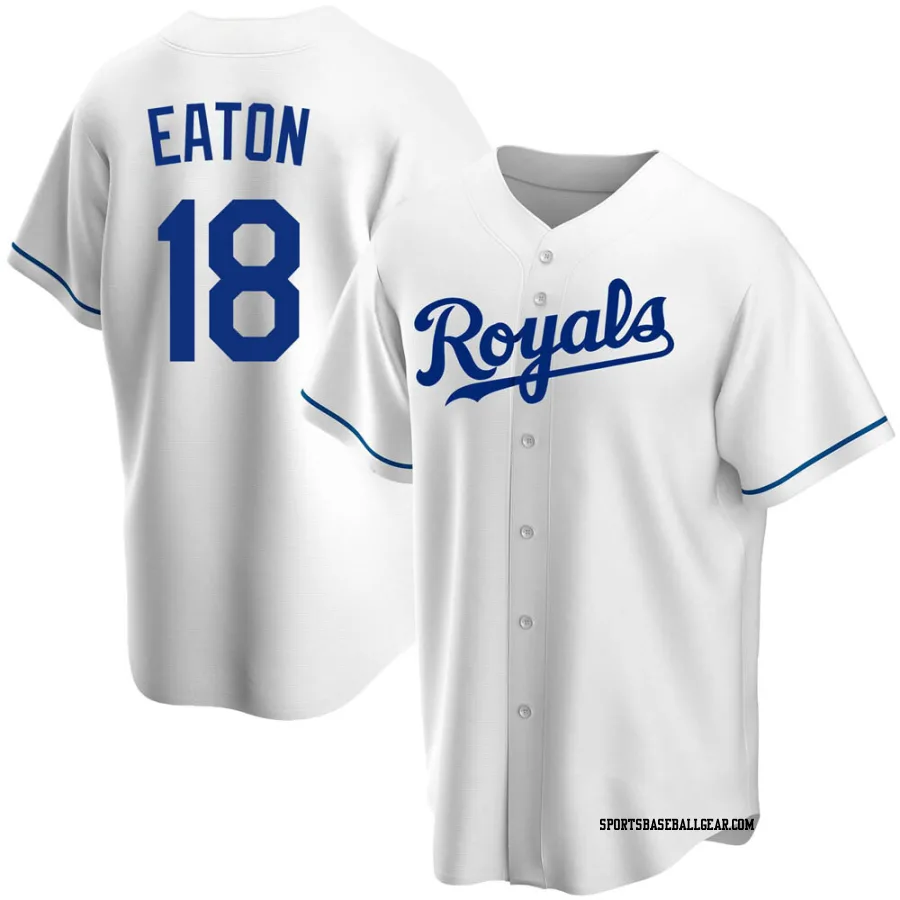 Nate Eaton Men's Kansas City Royals White Replica Home Jersey