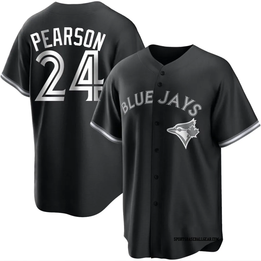 Nate Pearson Men's Toronto Blue Jays Black/White Replica Jersey