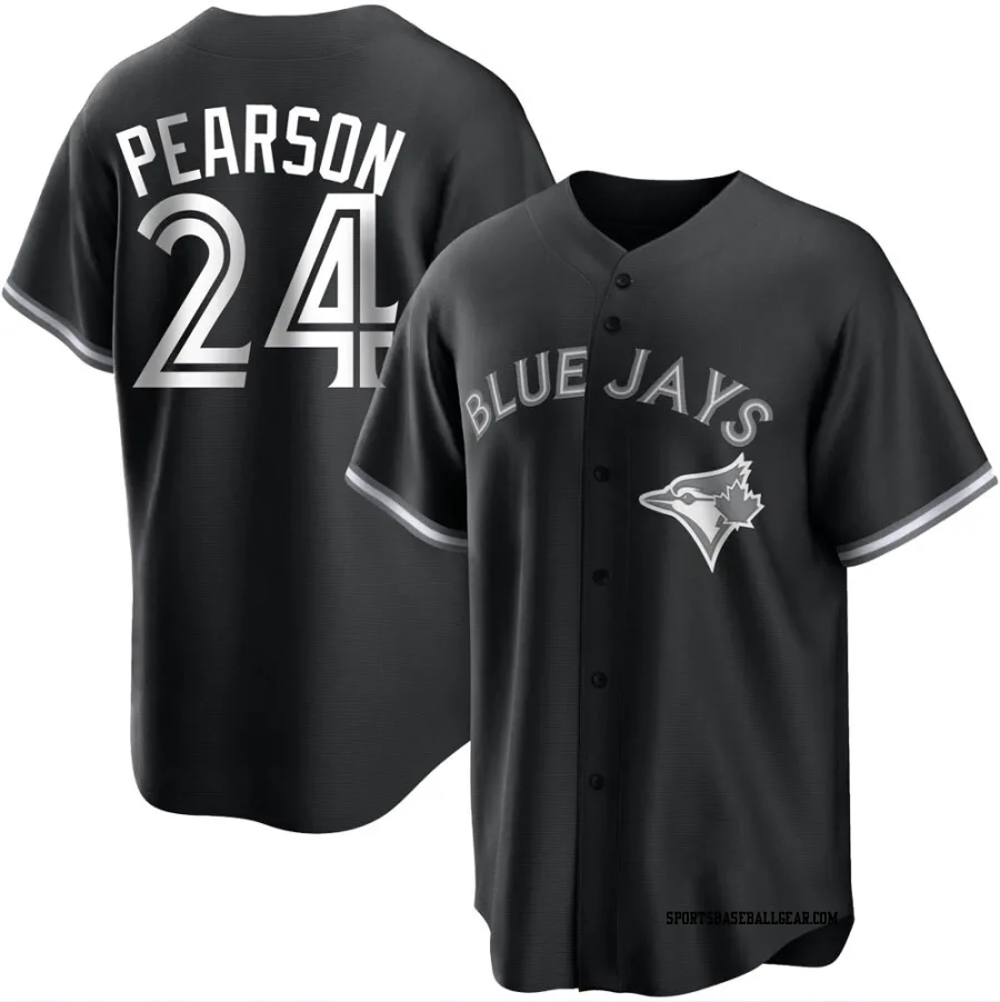 Nate Pearson Youth Toronto Blue Jays Black/White Replica Jersey