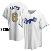 Nathan Eaton Men's Kansas City Royals Gold Replica White Home Jersey