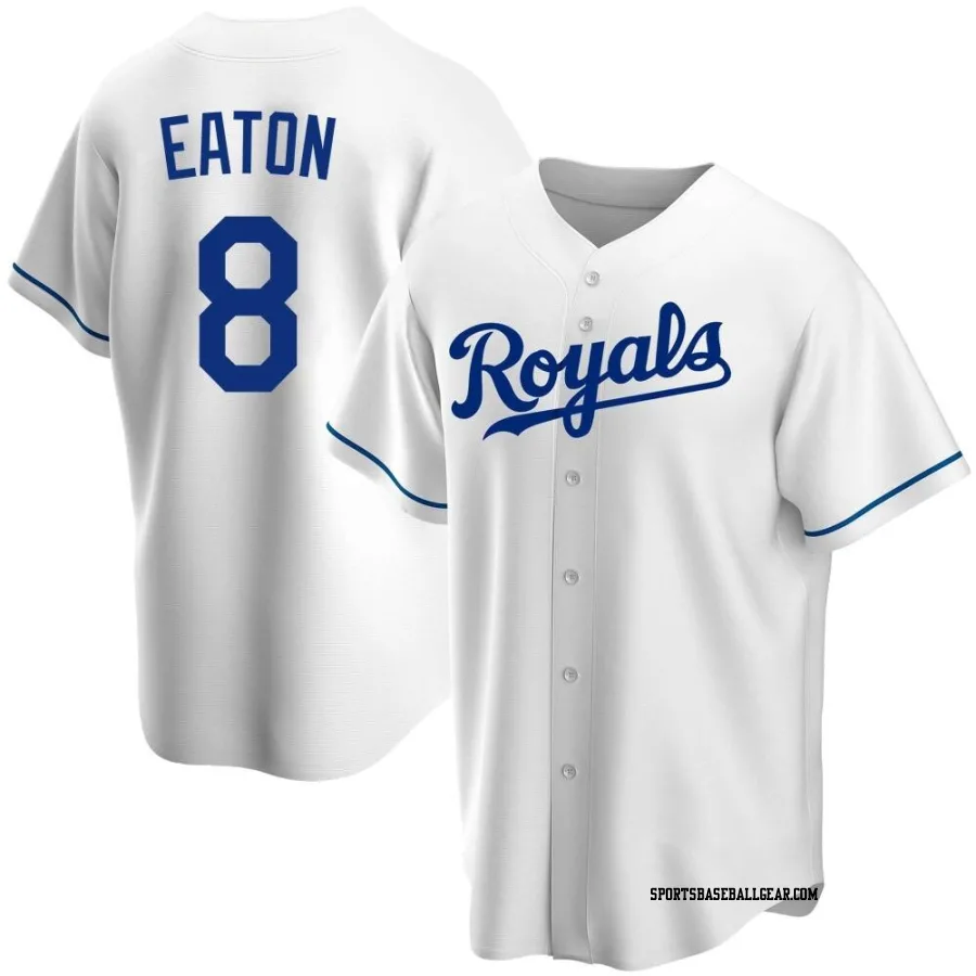 Nathan Eaton Men's Kansas City Royals White Replica Home Jersey