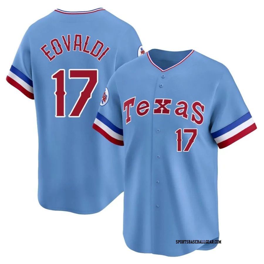 Nathan Eovaldi Men's Texas Rangers Light Blue Limited Cooperstown Collection Jersey