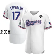 Nathan Eovaldi Men's Texas Rangers White Authentic Home 2023 World Series Jersey