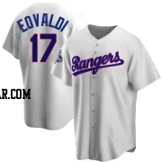 Nathan Eovaldi Men's Texas Rangers White Replica Home Cooperstown Collection 2023 World Series Champions Jersey