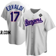 Nathan Eovaldi Men's Texas Rangers White Replica Home Cooperstown Collection 2023 World Series Jersey