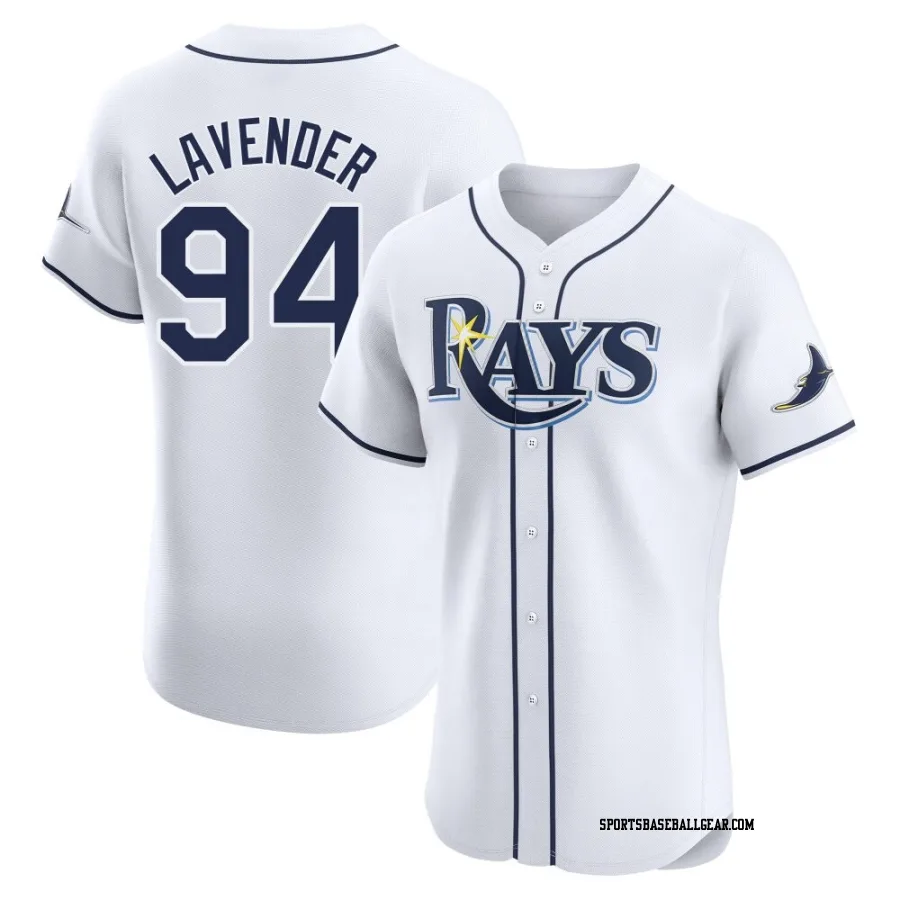 Nathan Lavender Men's Tampa Bay Rays White Elite Home Jersey