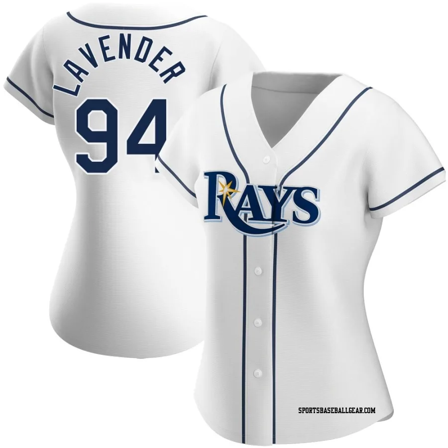 Nathan Lavender Women's Tampa Bay Rays White Authentic Home Jersey