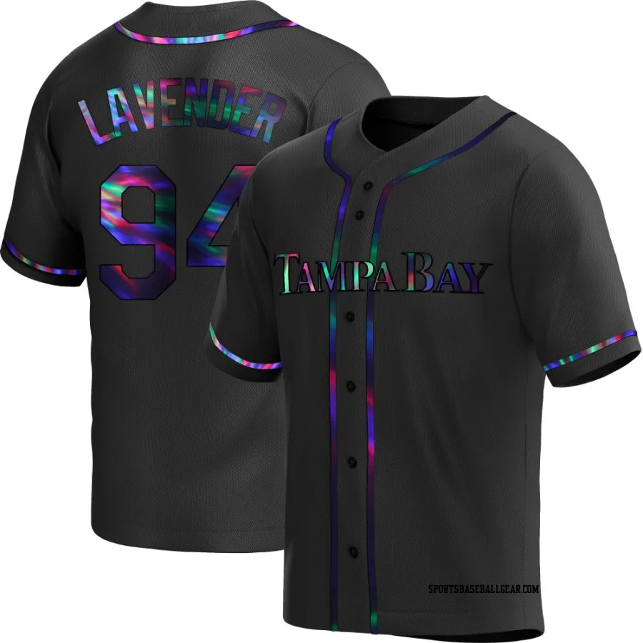 Nathan Lavender Youth Tampa Bay Rays Black Holographic Replica Alternate Jersey