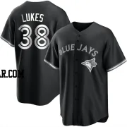 Nathan Lukes Men's Toronto Blue Jays Black/White Replica Jersey