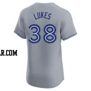 Nathan Lukes Men's Toronto Blue Jays Gray Elite Road Jersey