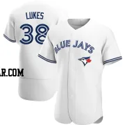 Nathan Lukes Men's Toronto Blue Jays White Authentic Home Jersey