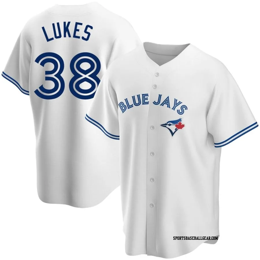 Nathan Lukes Men's Toronto Blue Jays White Replica Home Jersey