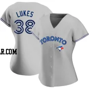 Nathan Lukes Women's Toronto Blue Jays Gray Authentic Road Jersey