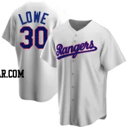 Nathaniel Lowe Men's Texas Rangers White Replica Home Cooperstown Collection Jersey