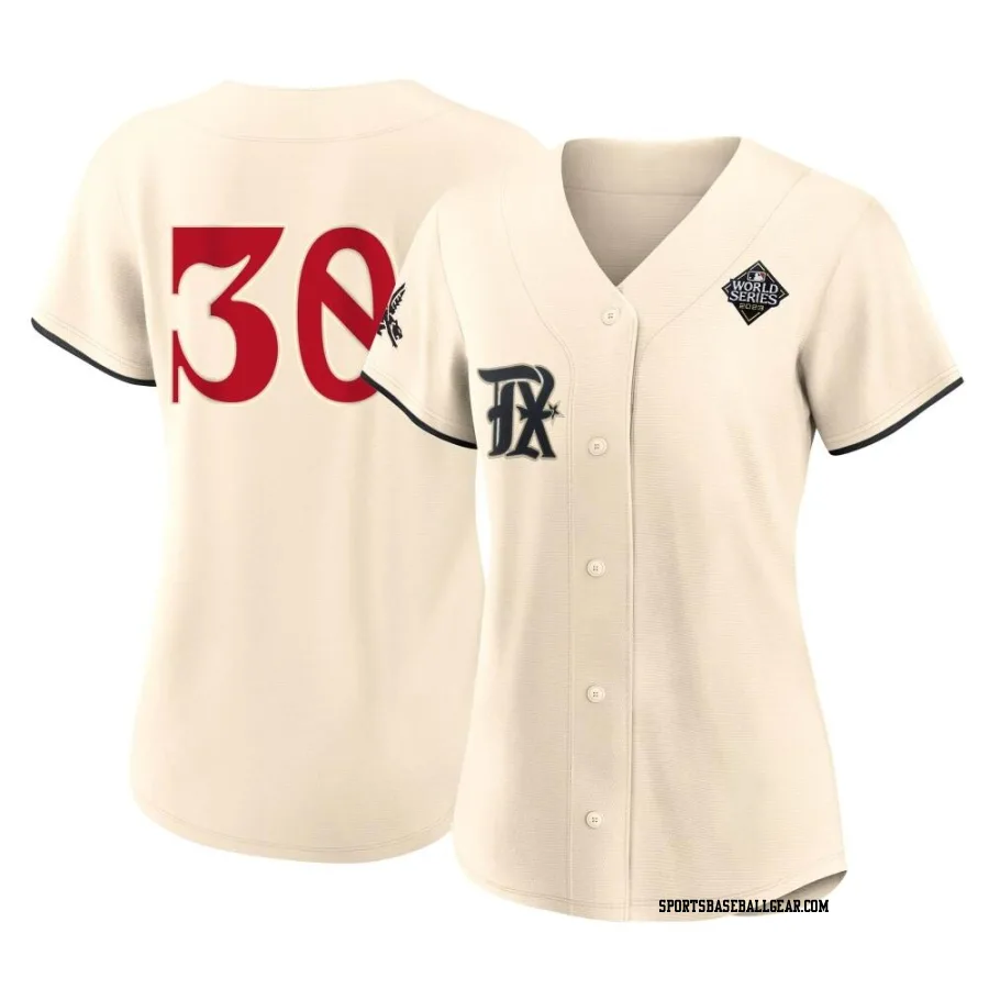 Nathaniel Lowe Women's Texas Rangers Cream Replica 2023 City Connect 2023 World Series Jersey