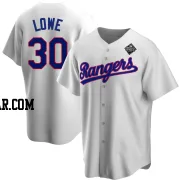 Nathaniel Lowe Youth Texas Rangers White Replica Home Cooperstown Collection 2023 World Series Jersey