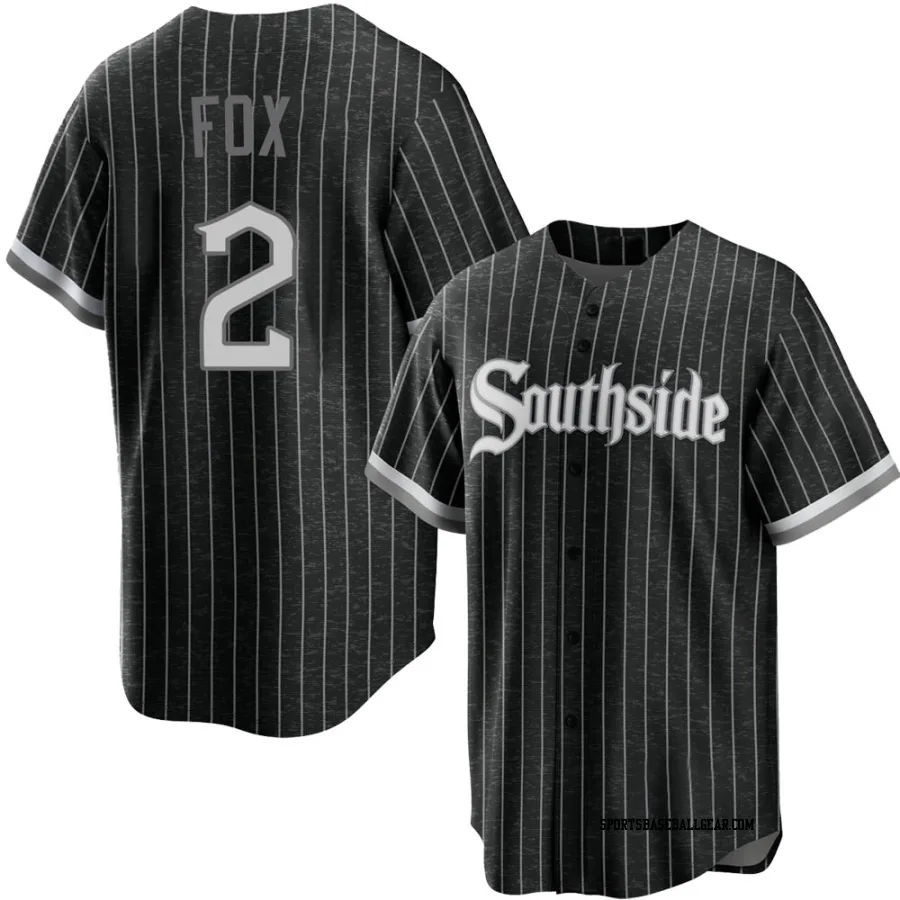 Nellie Fox Men's Chicago White Sox Black Replica 2021 City Connect Jersey