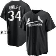 Nelson Briles Men's St. Louis Cardinals Black/White Replica Jersey