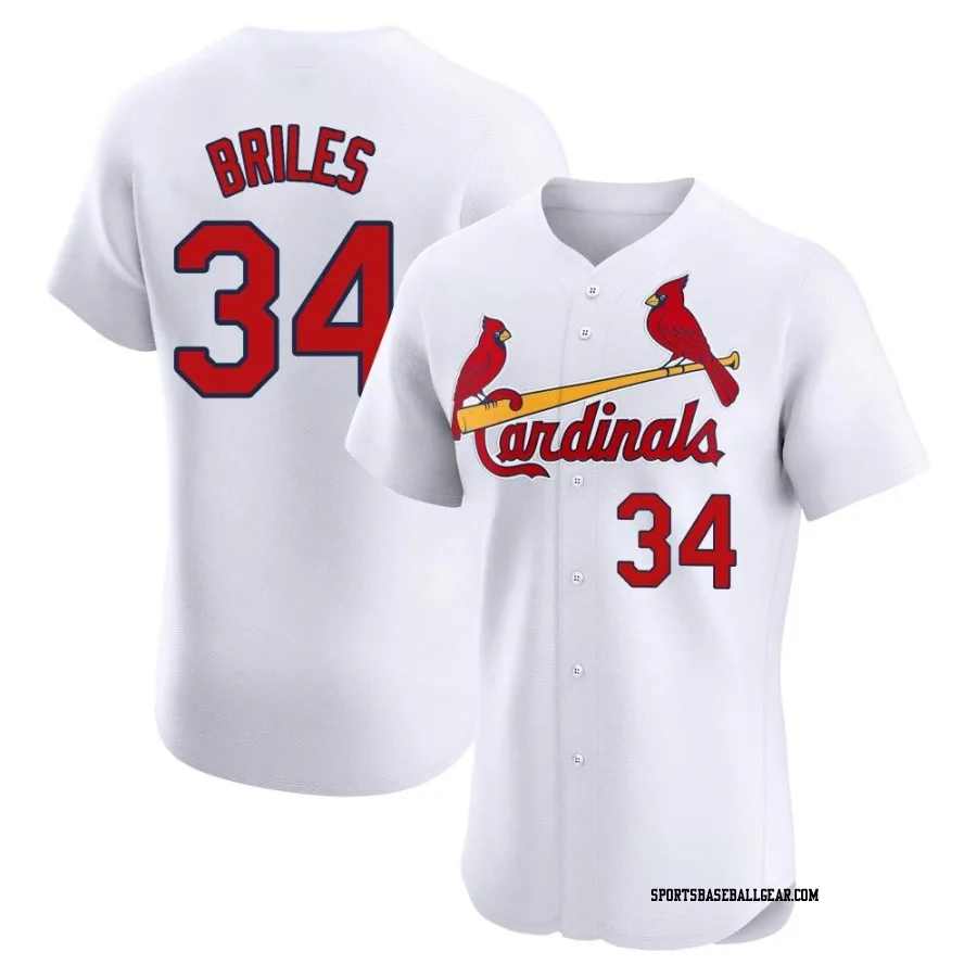 Nelson Briles Men's St. Louis Cardinals White Elite Home Jersey