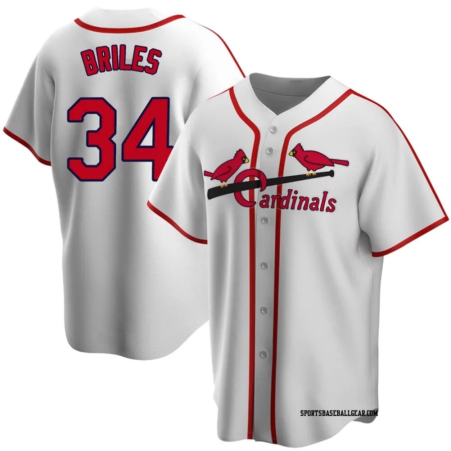 Nelson Briles Men's St. Louis Cardinals White Home Cooperstown Collection Jersey