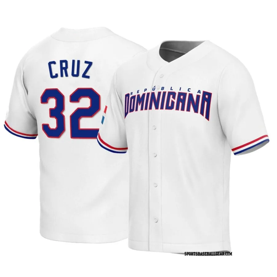 Nelson Cruz Men's Dominican Republic Baseball White Replica 2023 World Baseball Classic Jersey