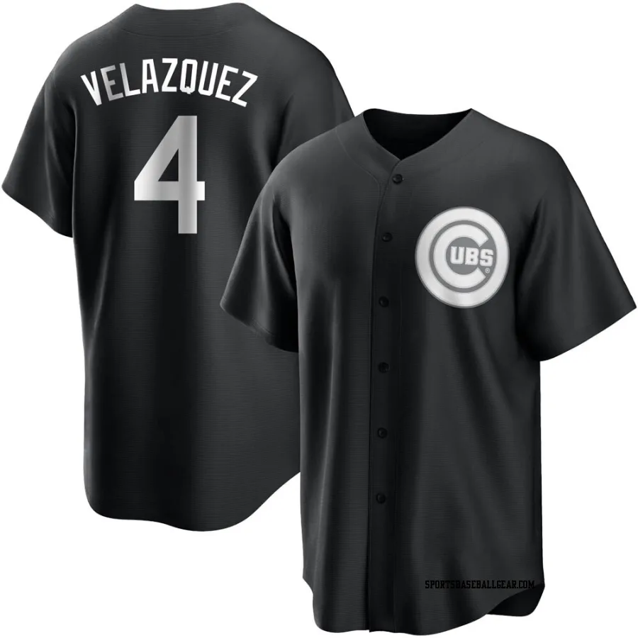 Nelson Velazquez Men's Chicago Cubs Black/White Replica Jersey