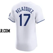 Nelson Velazquez Men's Kansas City Royals White Elite Home Jersey