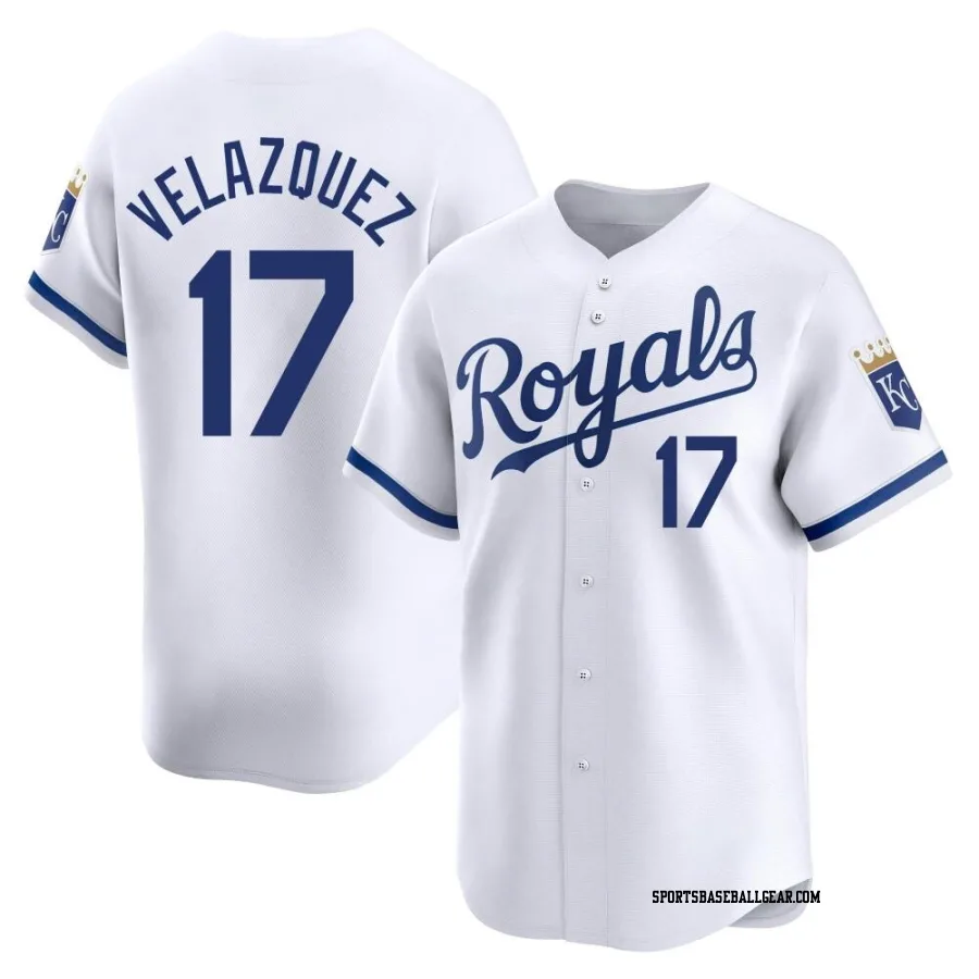 Nelson Velazquez Men's Kansas City Royals White Limited Home Jersey