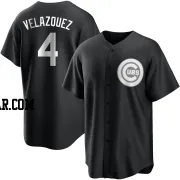 Nelson Velazquez Youth Chicago Cubs Black/White Replica Jersey