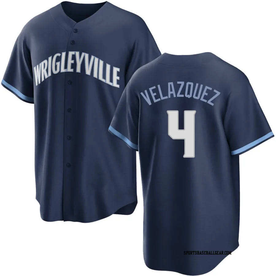 Nelson Velazquez Youth Chicago Cubs Navy Replica 2021 City Connect Jersey