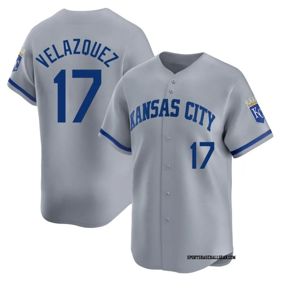 Nelson Velazquez Youth Kansas City Royals Gray Limited Away Jersey