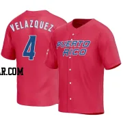 Nelson Velazquez Youth Puerto Rico Baseball Red Replica 2023 World Baseball Classic Jersey