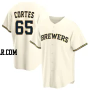 Nestor Cortes Men's Milwaukee Brewers Cream Replica Home Jersey