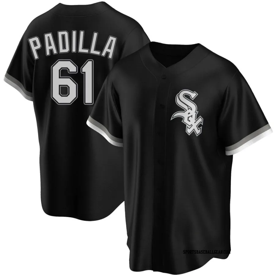 Nicholas Padilla Men's Chicago White Sox Black Replica Alternate Jersey