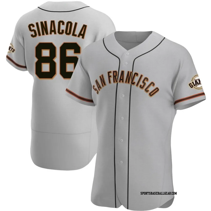 Nicholas Sinacola Men's San Francisco Giants Gray Authentic Road Jersey