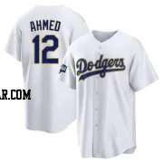 Nick Ahmed Men's Los Angeles Dodgers White/Gold Replica 2021 Gold Program Player Jersey