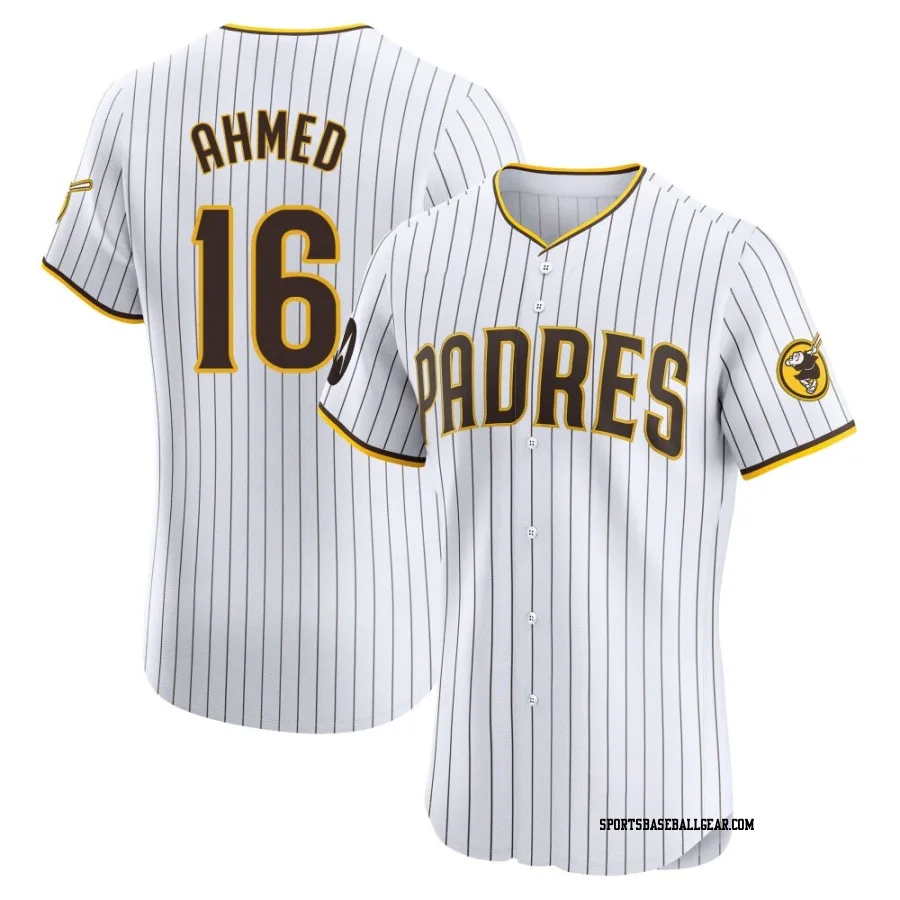 Nick Ahmed Men's San Diego Padres White Elite Home Patch Jersey