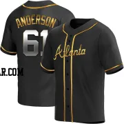 Nick Anderson Men's Atlanta Braves Black Golden Replica Alternate Jersey