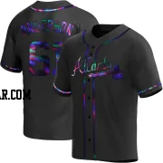 Nick Anderson Men's Atlanta Braves Black Holographic Replica Alternate Jersey