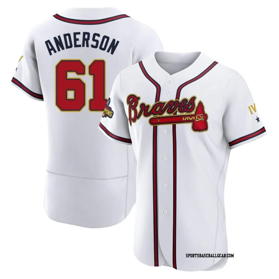 Nick Anderson Men's Atlanta Braves Gold Authentic White 2022 Program Jersey